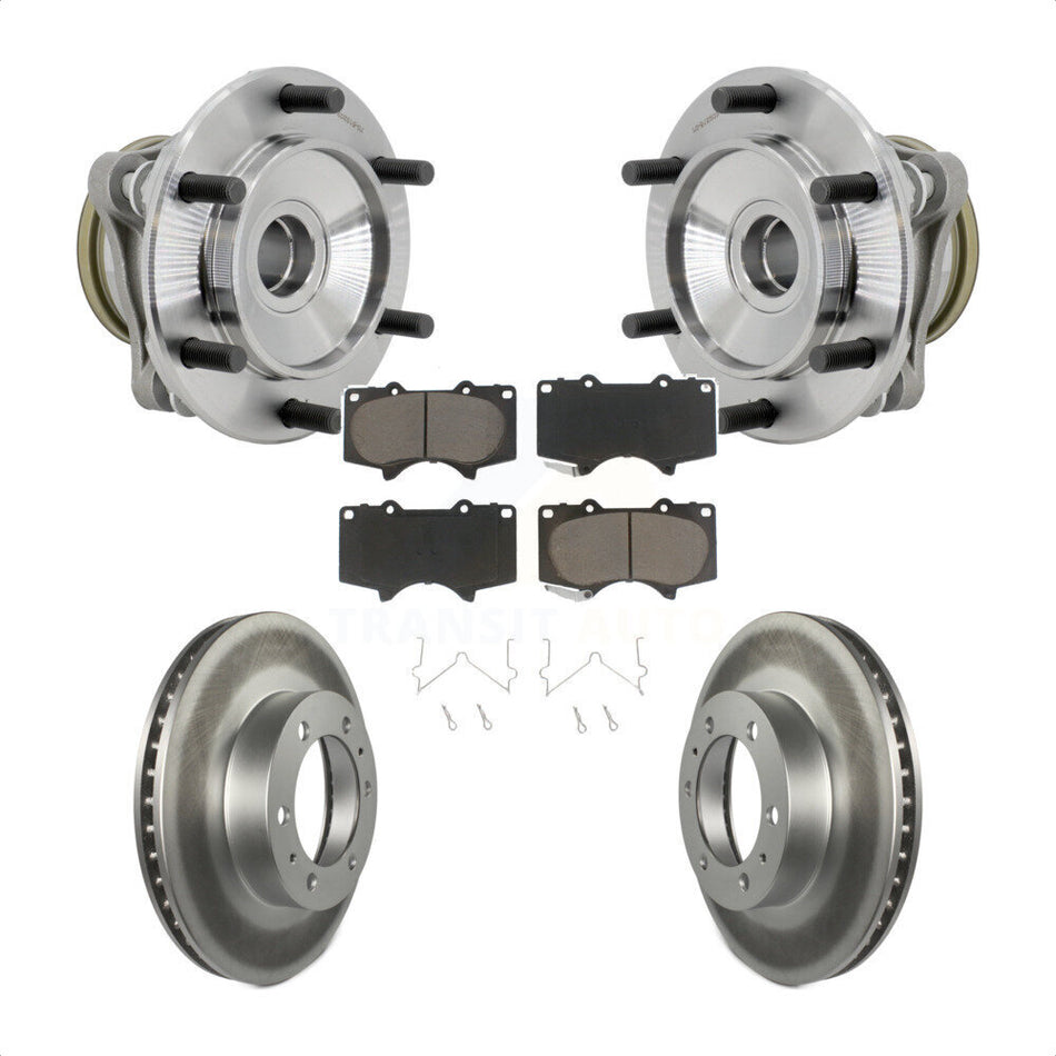 Front Hub Bearing Assembly Coat Brake Rotor Pads Kit For Toyota Tacoma 4Runner FJ Cruiser KBB-131648