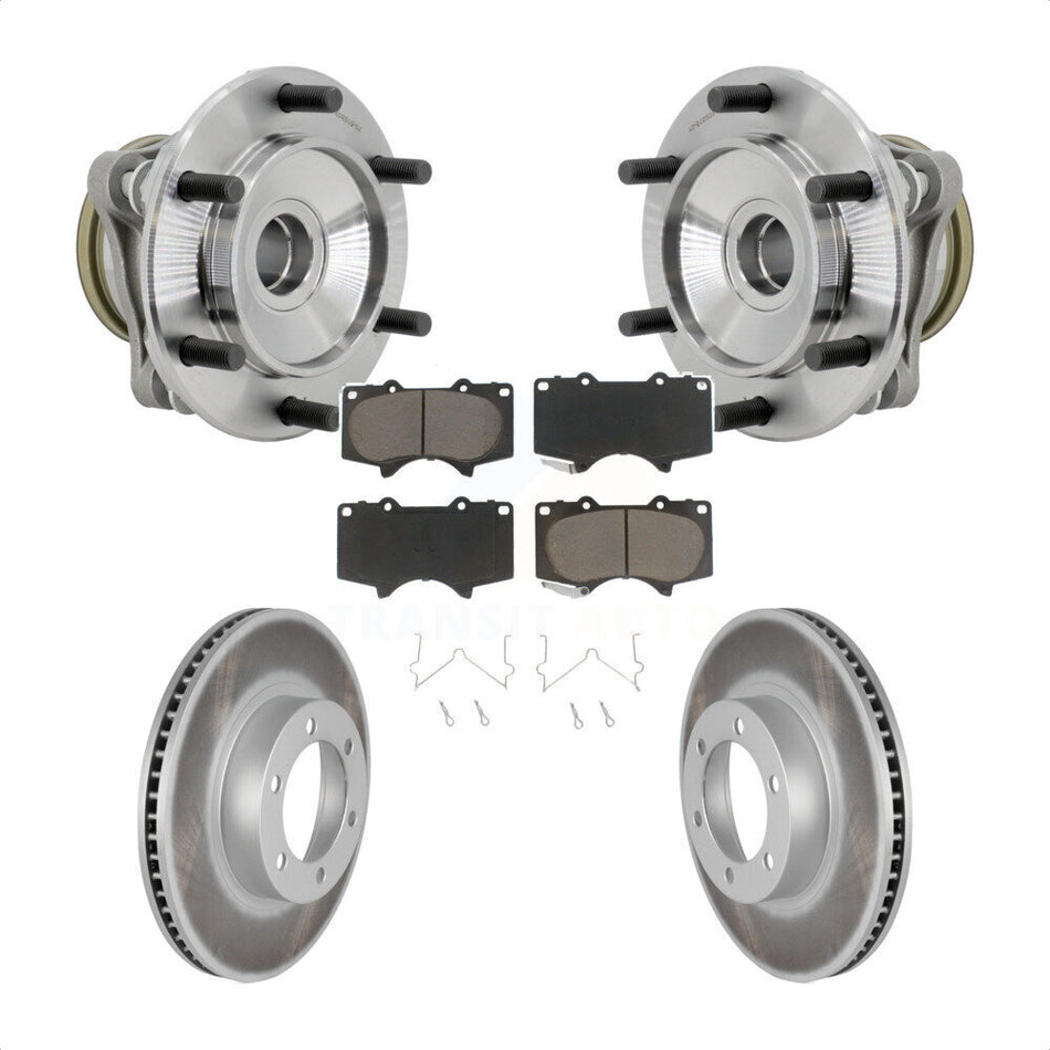 Front Hub Bearing Assembly Coated Disc Brake Rotors And Pads Kit For Toyota 4Runner RWD KBB-131650