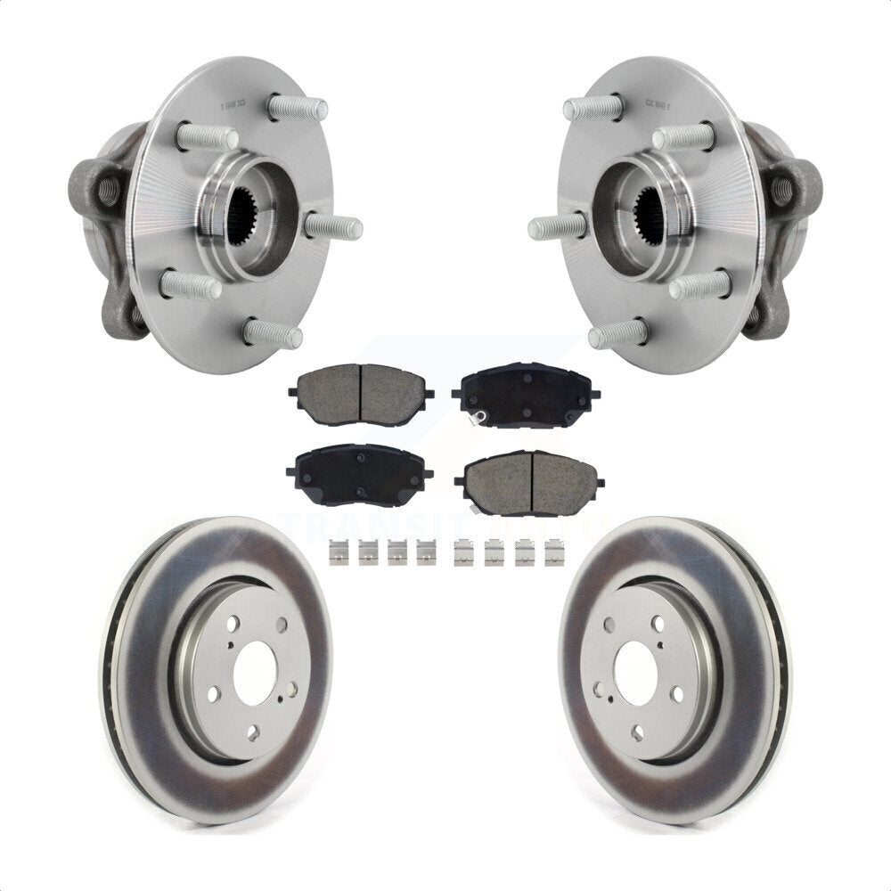 Front Hub Bearing Assembly Coated Disc Brake Rotors And Ceramic Pads Kit For Toyota C-HR KBB-131651