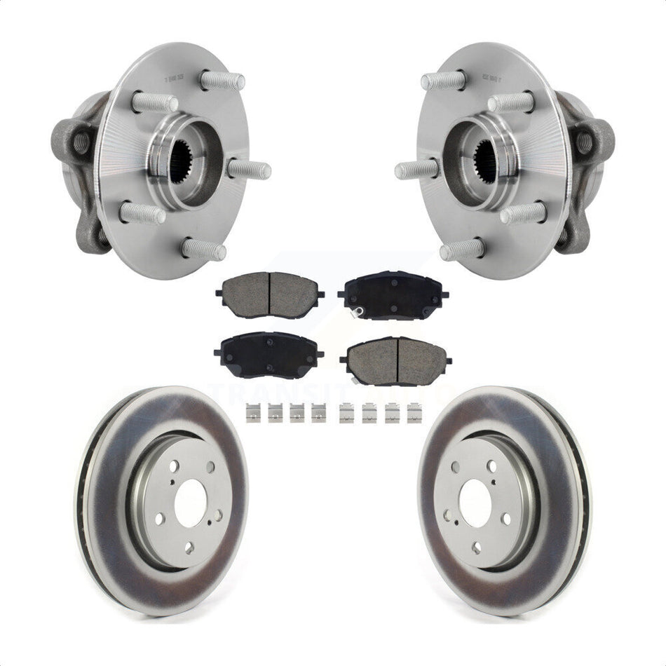 Front Hub Bearing Assembly Coated Disc Brake Rotors And Ceramic Pads Kit For Toyota C-HR KBB-131651