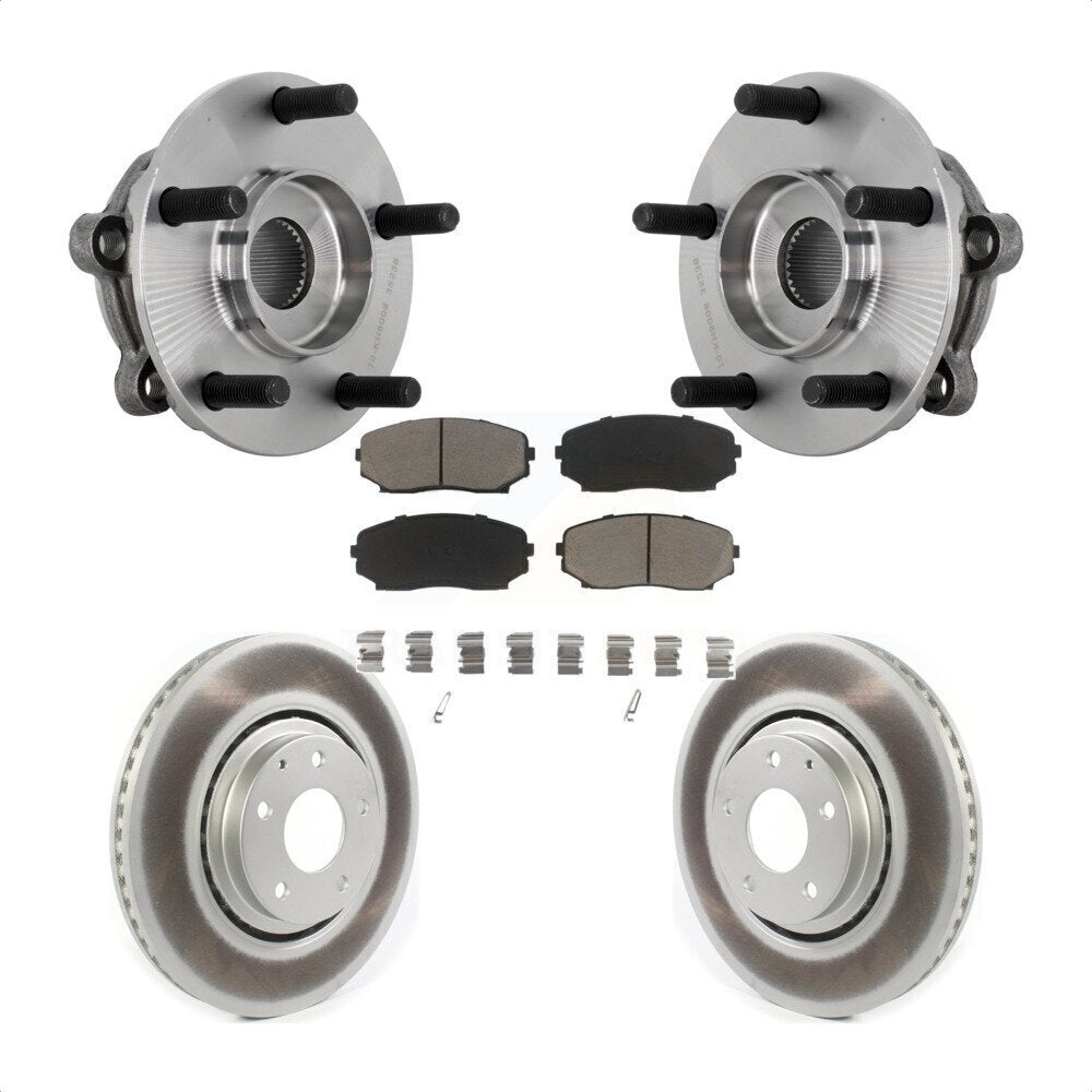 Front Hub Bearing Assembly Coated Disc Brake Rotors And Pads Kit For 2016-2023 Mazda CX-9 KBB-131654