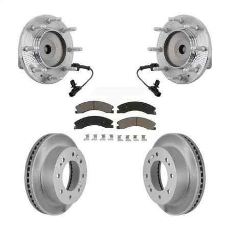 Front Hub Bearing Coat Brake Rotor Pad Kit For GMC Chevrolet Sierra 2500 HD Silverado RWD KBB-131655