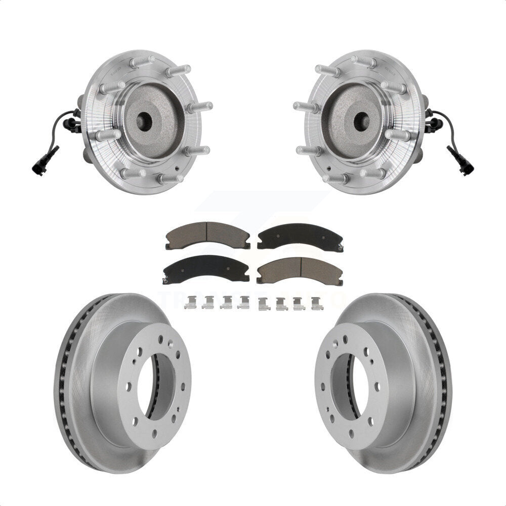 Front Hub Bearing Coat Brake Rotor Pad Kit For GMC Sierra 3500 HD Chevrolet Silverado RWD KBB-131656