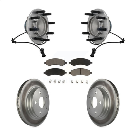 Front Hub Bearing Coat Brake Rotor Pad Kit For 2007-2008 Dodge Ram 1500 With 8 Lug Wheels KBB-131665