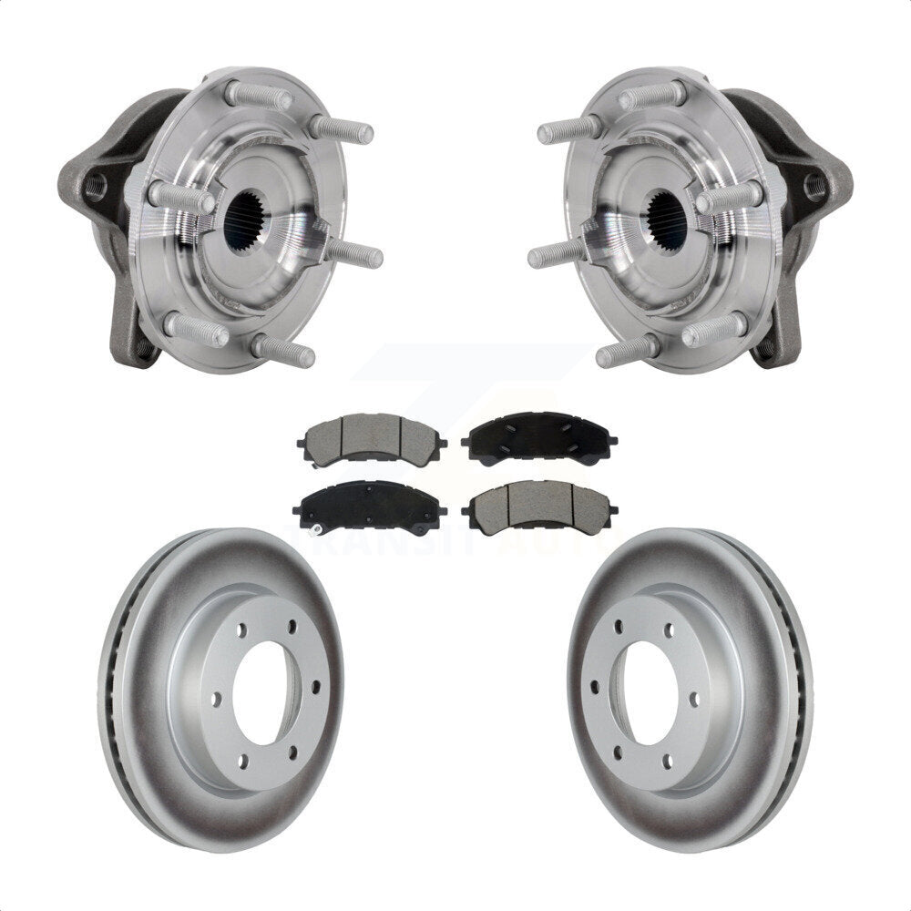 Front Hub Bearing Assembly Coated Disc Brake Rotor Pads Kit For 2019-2023 Ford Ranger 4WD KBB-131669