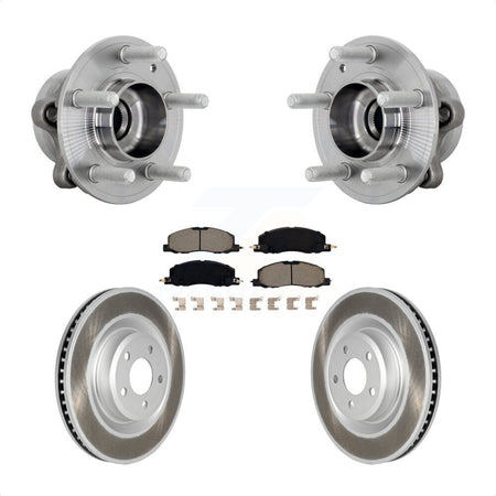 Front Hub Bearing Assembly Coat Brake Rotor Pad Kit For Ford Explorer Lincoln Aviator AWD KBB-131672