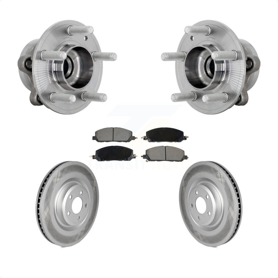 Front Hub Bearing Coated Brake Rotor And Pad Kit For Ford Explorer Lincoln Aviator Police KBB-131673