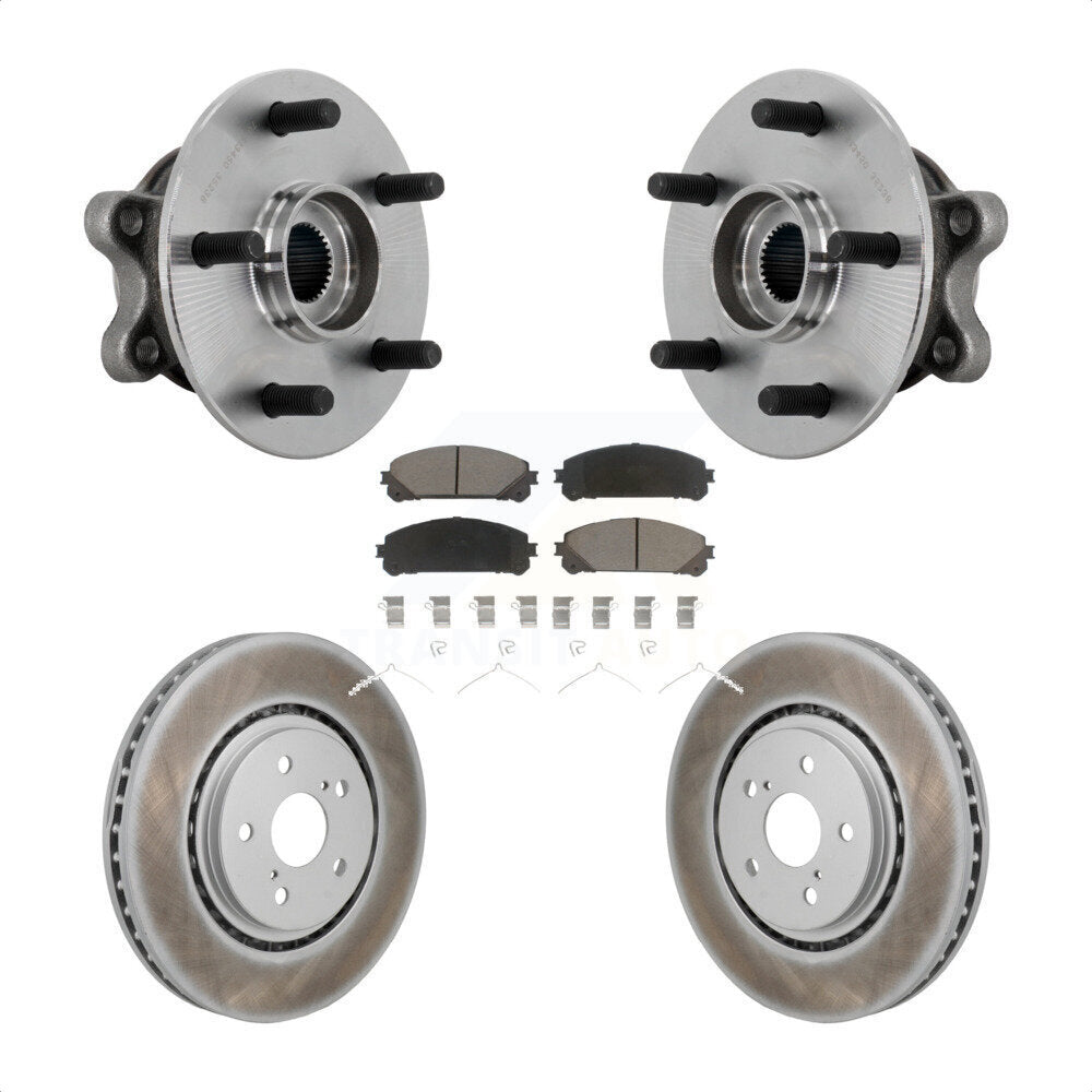 Front Hub Bearing Assembly Coated Disc Brake Rotor & Pads Kit For 2021-2023 Toyota Sienna KBB-131675
