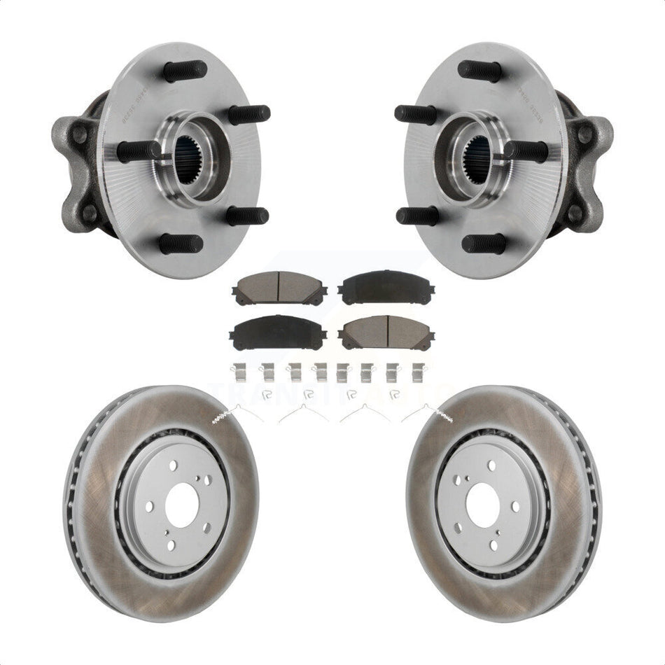 Front Hub Bearing Assembly Coated Disc Brake Rotor & Pads Kit For 2021-2023 Toyota Sienna KBB-131675
