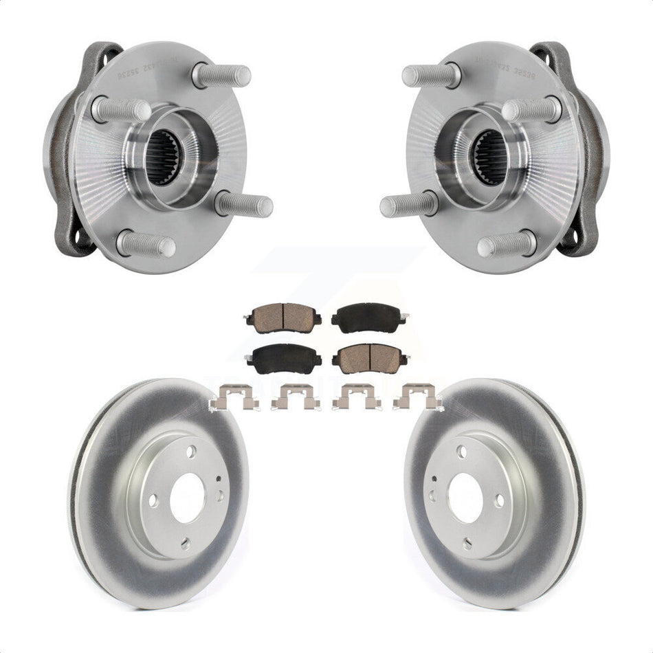 Front Hub Bearing Assembly Coated Disc Brake Rotor And Pads Kit For Toyota Yaris iA Scion KBB-131676