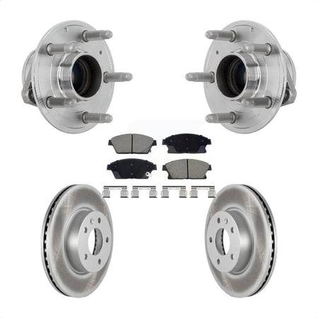 Front Hub Bearing Assembly Coated Disc Brake Rotors And Ceramic Pads Kit For Cadillac ATS KBB-131679