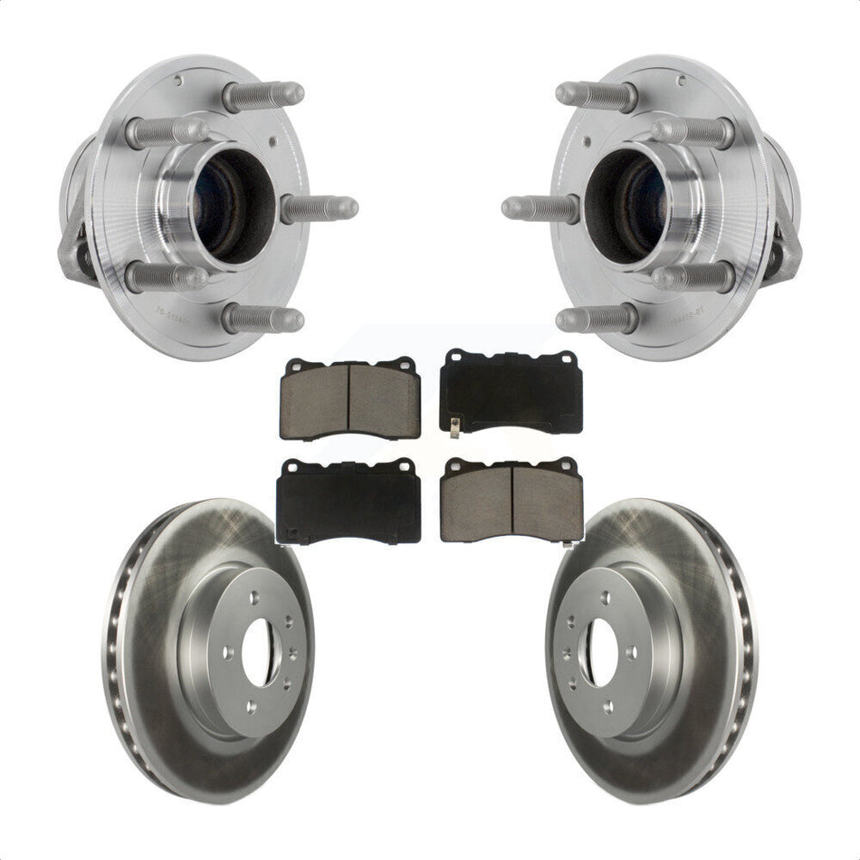 Front Hub Bearing Assembly Coated Disc Brake Rotors And Ceramic Pads Kit For Cadillac ATS KBB-131681