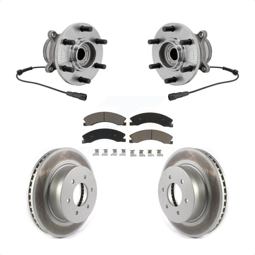 Front Hub Bearing Assembly Coated Disc Brake Rotors And Pads Kit For Nissan TITAN XD KBB-131684