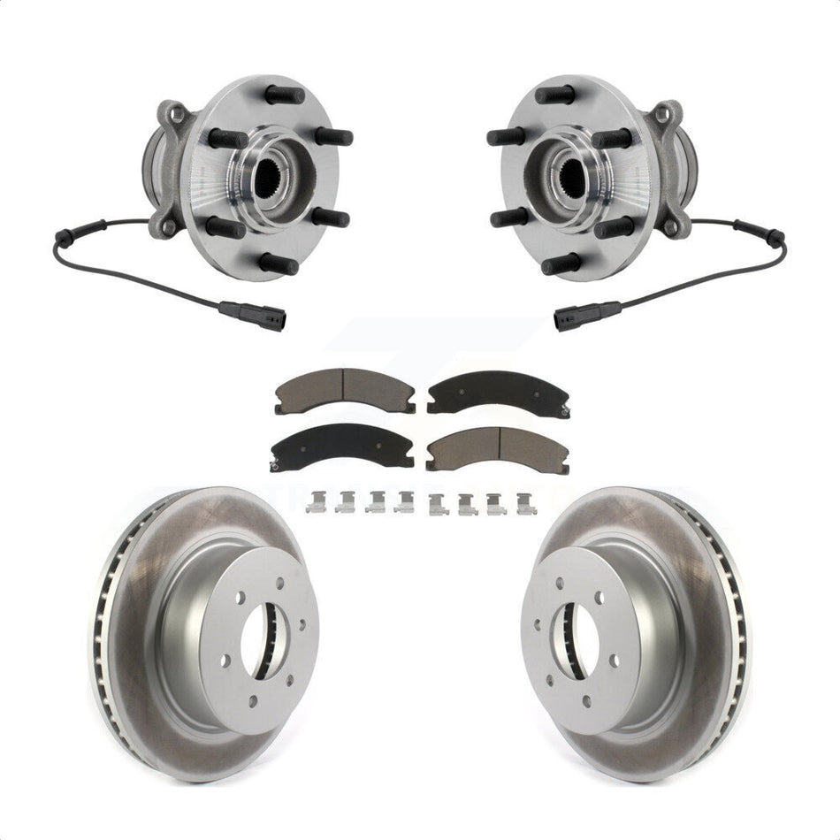 Front Hub Bearing Assembly Coated Disc Brake Rotors And Pads Kit For Nissan TITAN XD KBB-131684