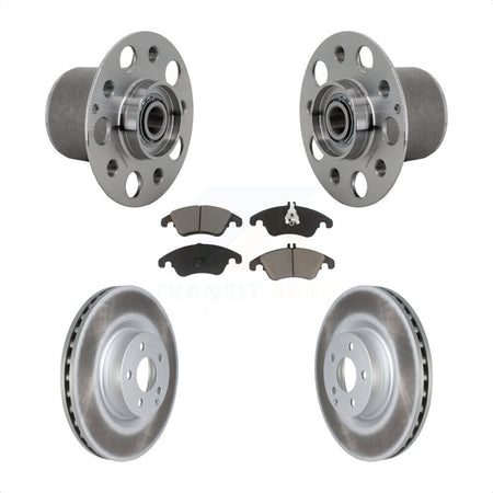 Front Hub Bearing Assembly Coated Disc Brake Rotor & Pads Kit For Mercedes-Benz E400 E550 KBB-131690