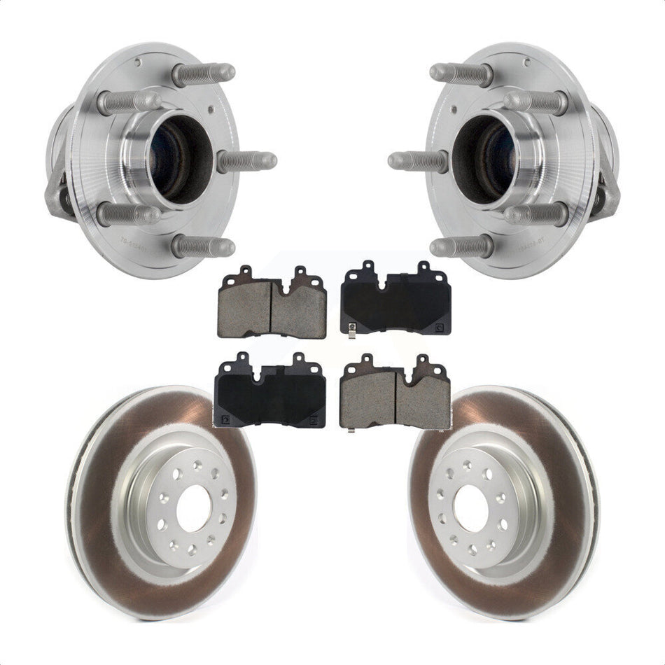 Front Hub Bearing Assembly Coated Disc Brake Rotor And Pads Kit For 2019 Cadillac CT6 RWD KBB-131694