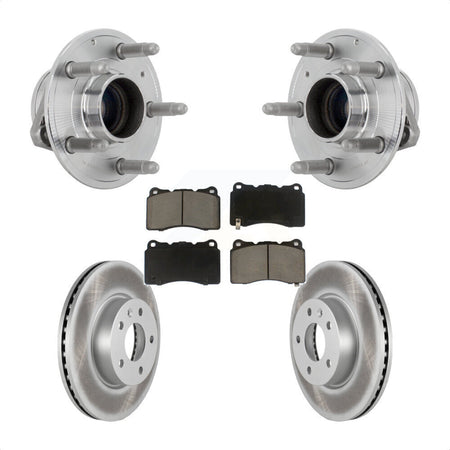 Front Hub Bearing Assembly Coated Brake Rotor Pad Kit For 2019 Cadillac ATS Base with RWD KBB-131695