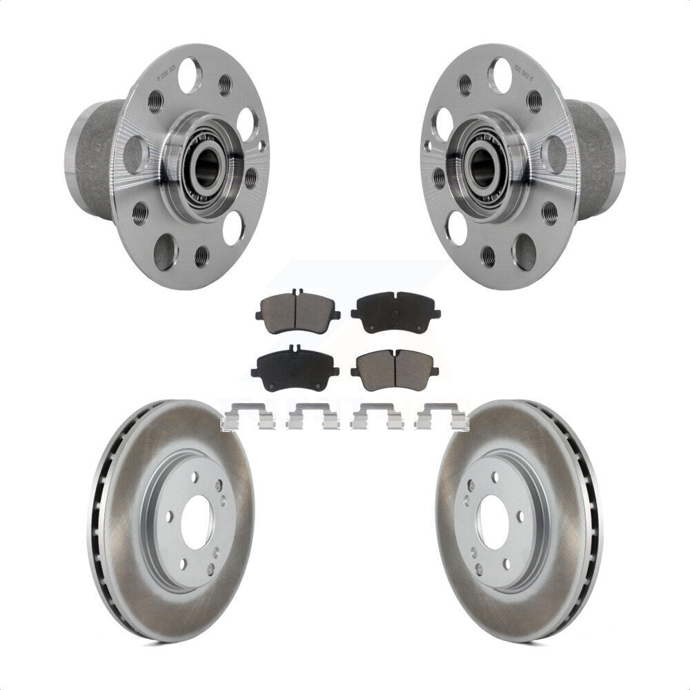 Front Hub Bearing Coated Brake Rotor Pad Kit For Mercedes-Benz C350 Without Sport Package KBB-131705