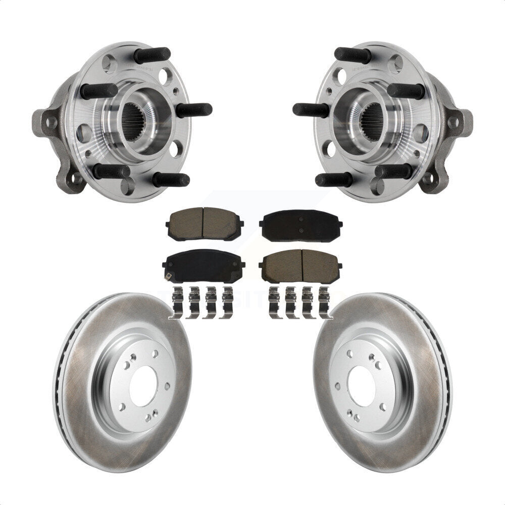 Front Hub Bearing Assembly Coated Disc Brake Rotor And Pads Kit For Hyundai Sonata Kia K5 KBB-131707