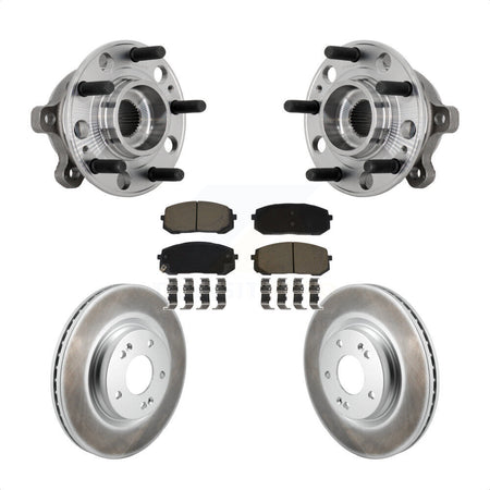 Front Hub Bearing Assembly Coated Disc Brake Rotor And Pads Kit For Hyundai Sonata Kia K5 KBB-131707