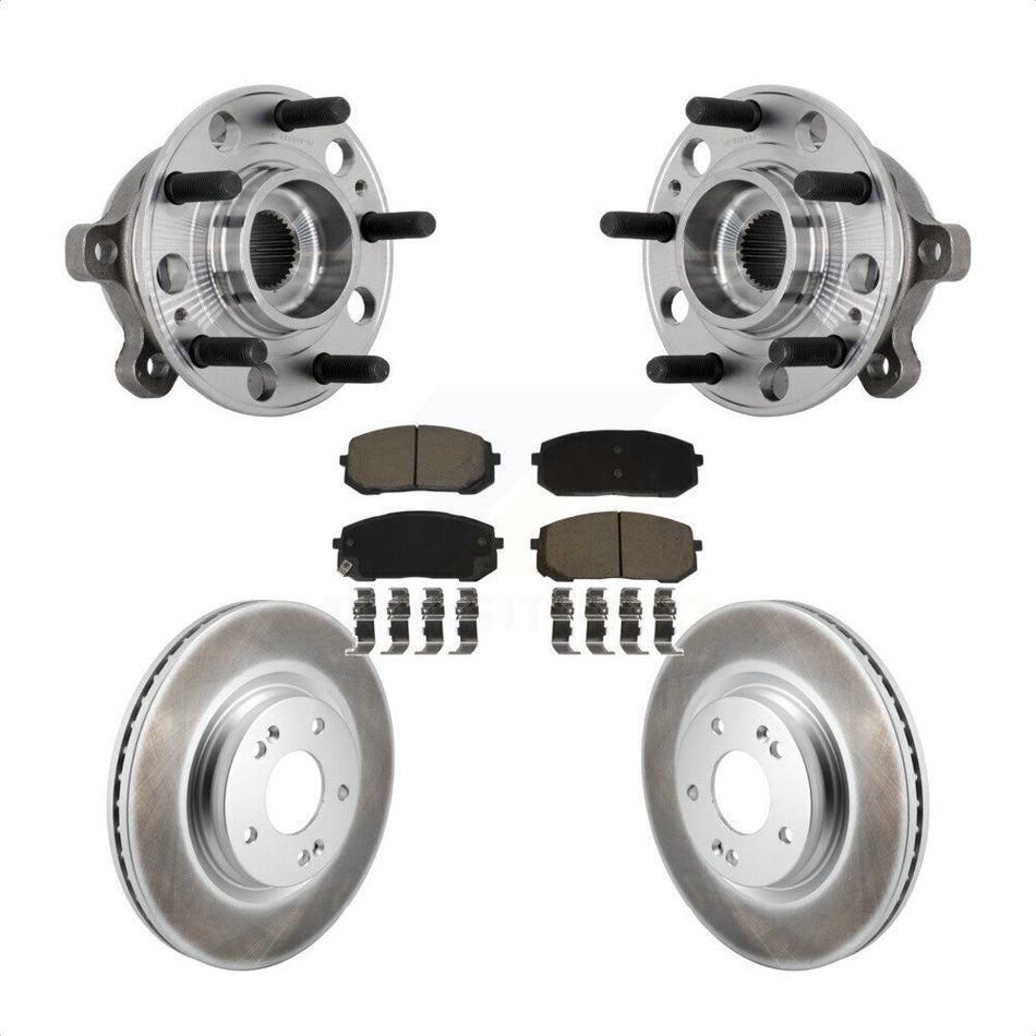 Front Hub Bearing Assembly Coated Disc Brake Rotor And Pads Kit For Hyundai Sonata Kia K5 KBB-131707