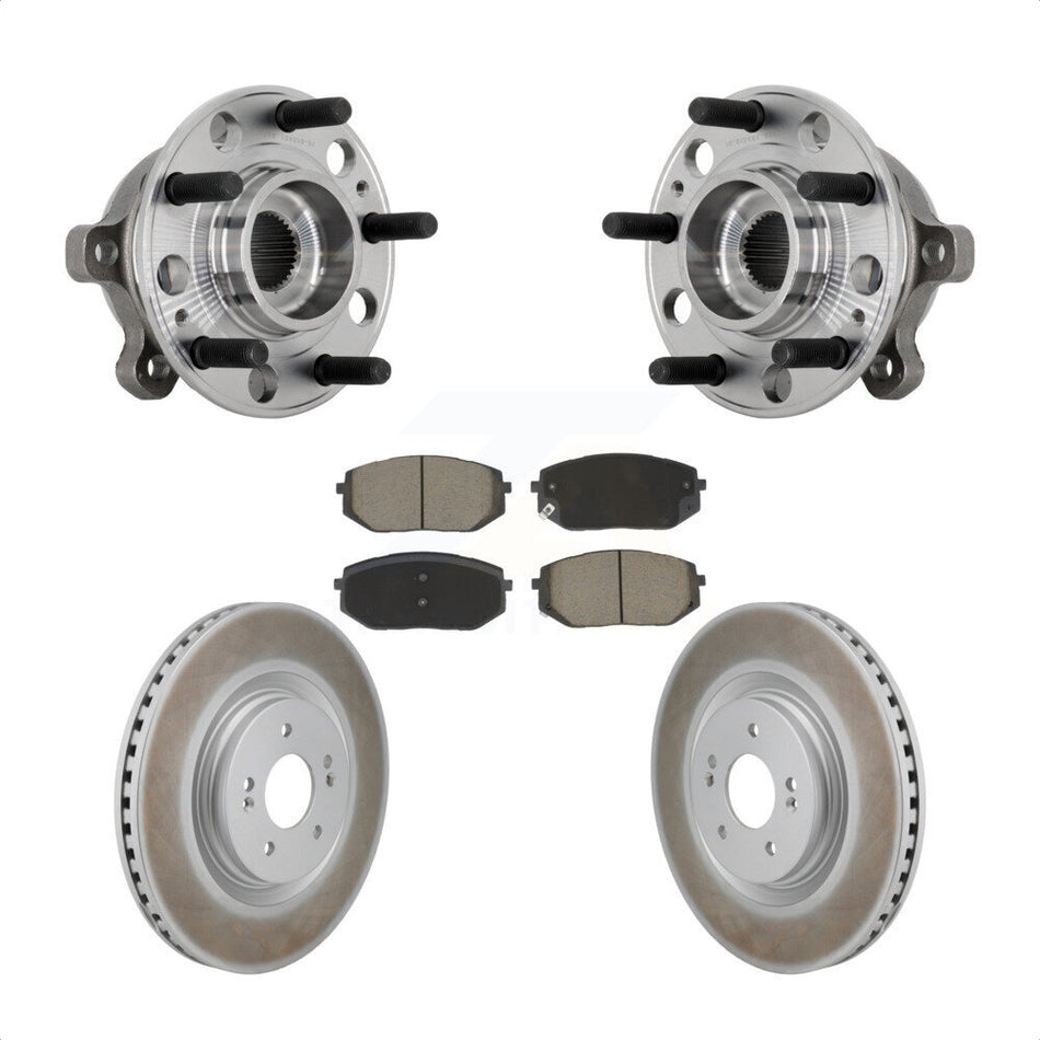 Front Hub Bearing Assembly Coated Disc Brake Rotor And Pads Kit For Hyundai Sonata Kia K5 KBB-131708