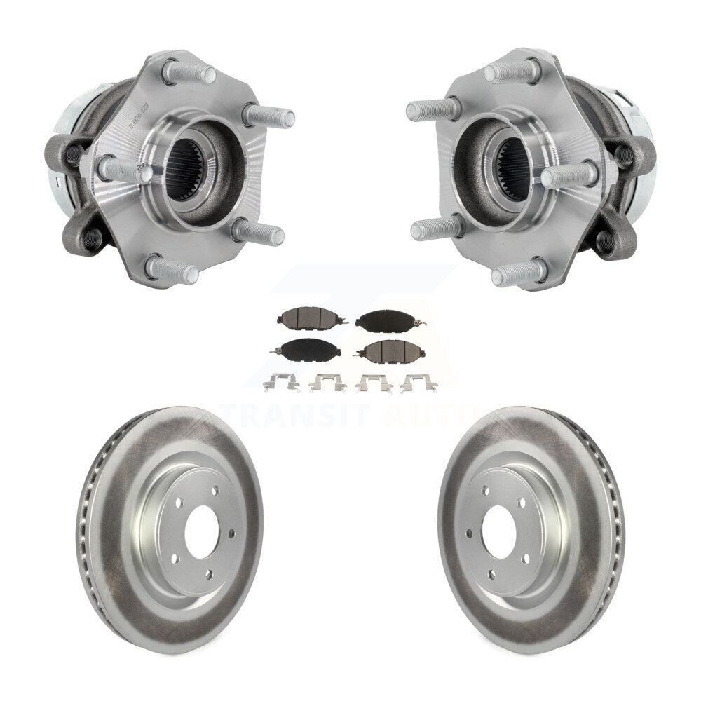 Front Hub Bearing Assembly Coated Disc Brake Rotor And Ceramic Pads Kit For Nissan Murano KBB-131714