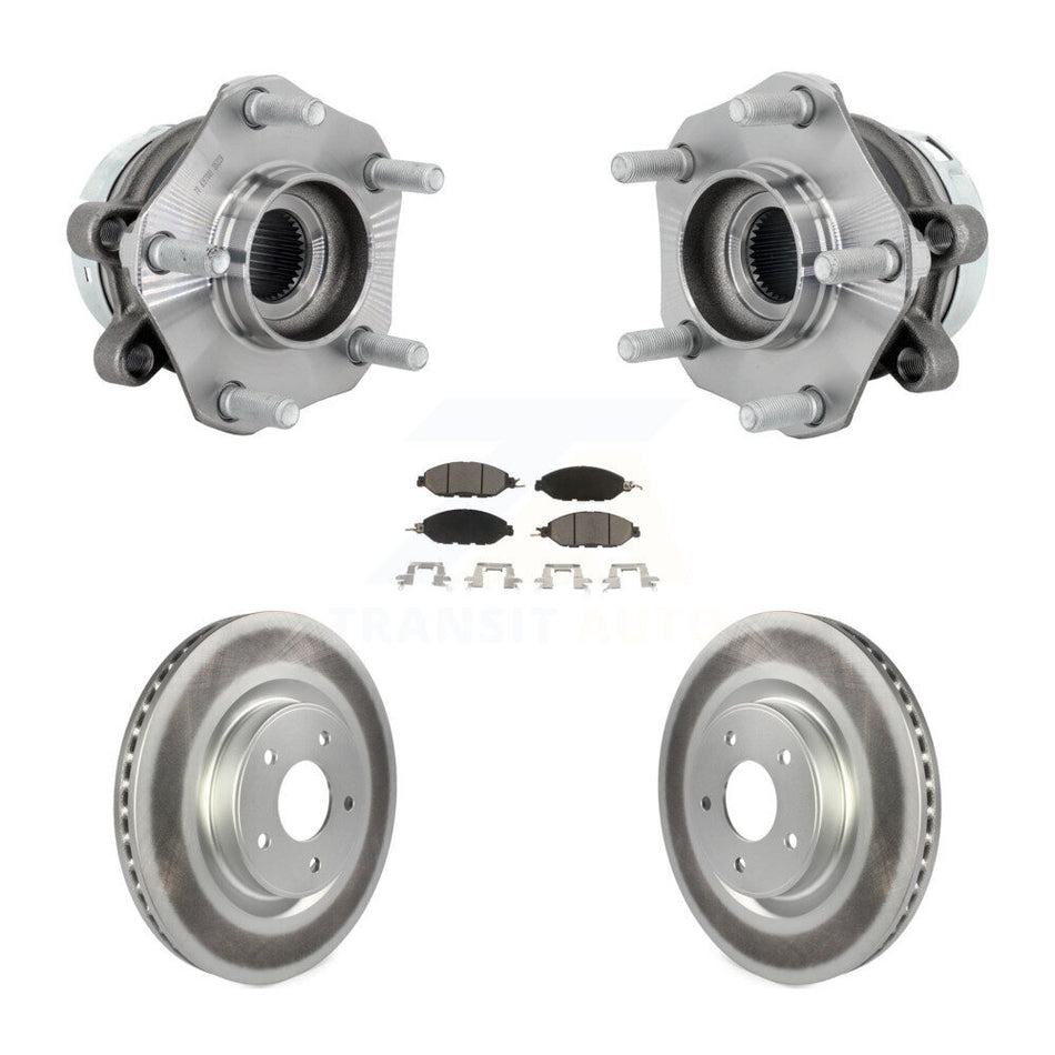 Front Hub Bearing Assembly Coated Disc Brake Rotor And Ceramic Pads Kit For Nissan Murano KBB-131714