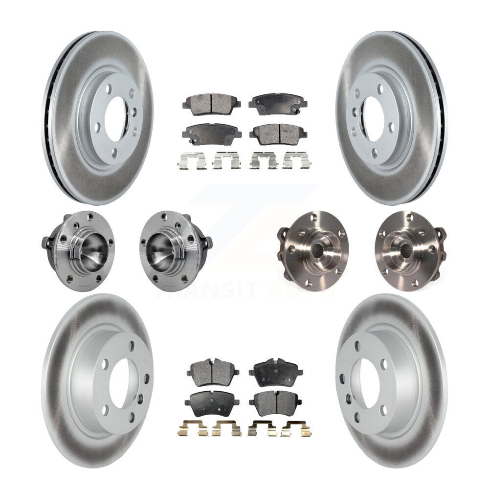 Front Rear Hub Bearing Coat Brake Rotor Pad Kit (10Pc) For Mini Cooper Paceman S with FWD KBB-131719