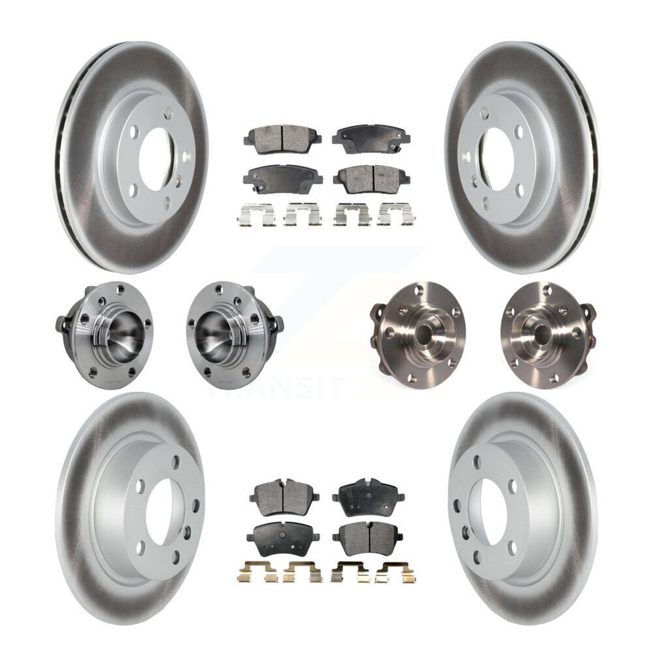Front Rear Hub Bearing Coat Brake Rotor Pad Kit (10Pc) For Mini Cooper Countryman Paceman KBB-131721