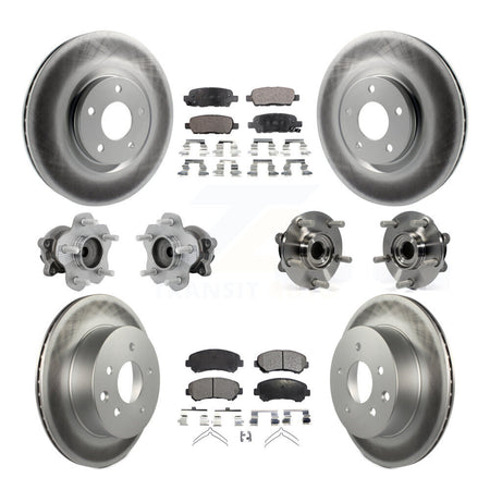 Front Rear Hub Bearing Coat Brake Rotor Pads Kit (10Pc) For Nissan Juke Nismo RS with FWD KBB-131723