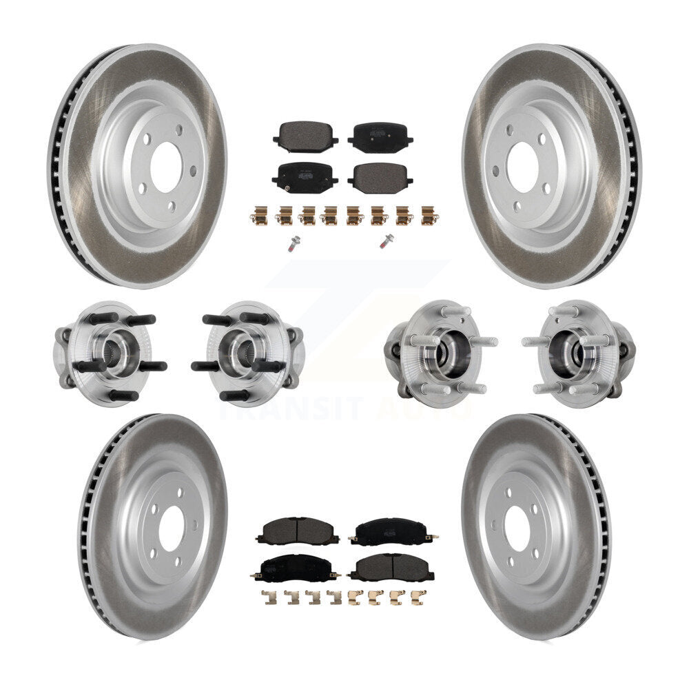 Front Rear Hub Bearing Coat Brake Rotor Pads Kit (10Pc) For 2020-2022 Lincoln Aviator AWD KBB-131724