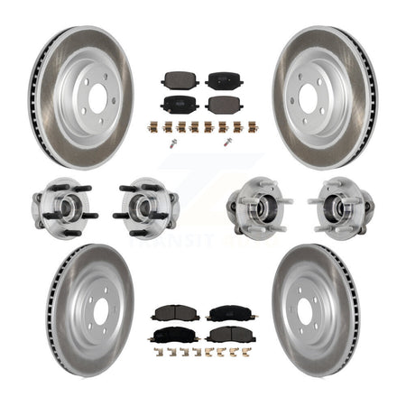 Front Rear Hub Bearing Coat Brake Rotor Pads Kit (10Pc) For 2020-2022 Lincoln Aviator AWD KBB-131724