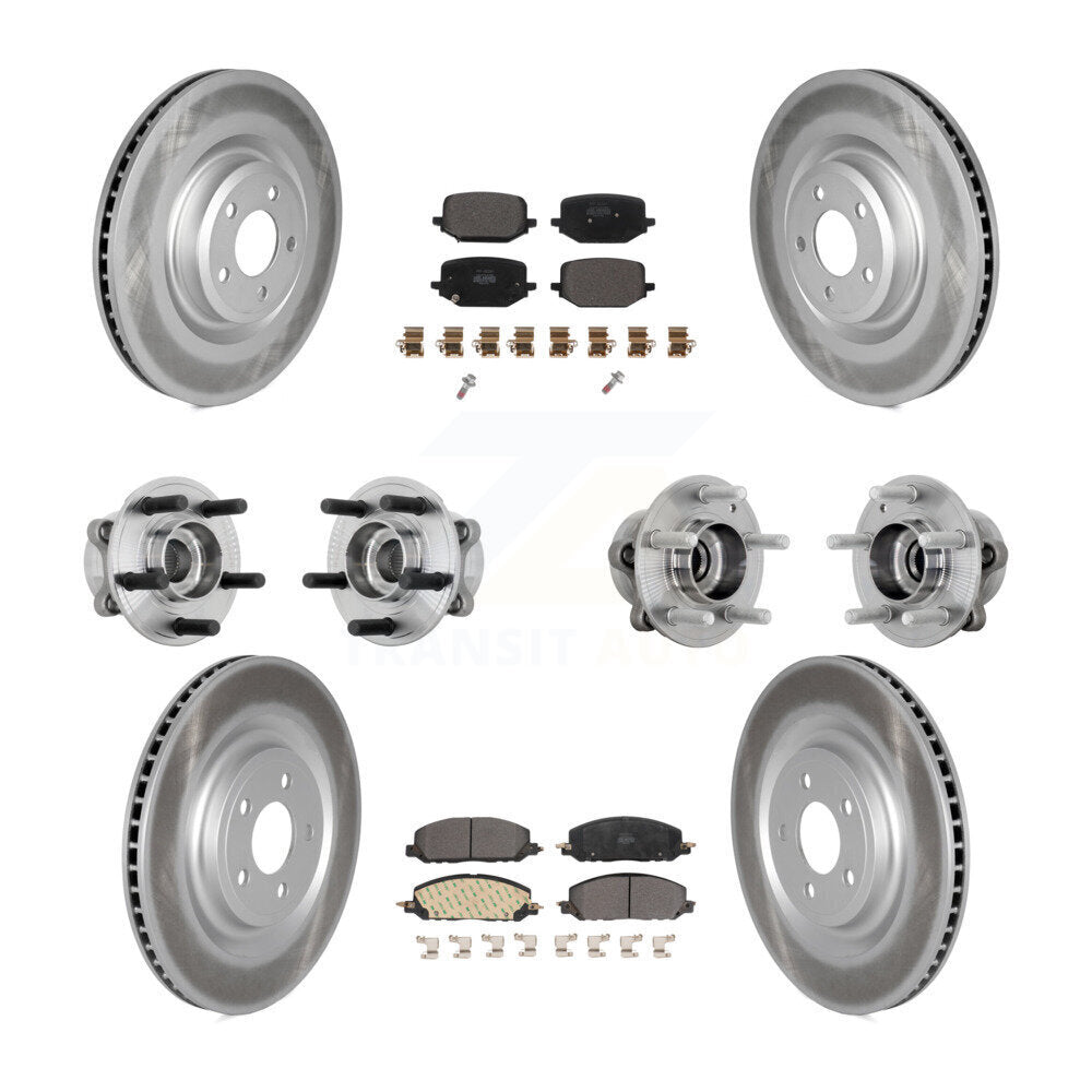 Front Rear Hub Bearing Coated Brake Rotor Pads Kit (10Pc) For Lincoln Aviator Ford Police KBB-131725