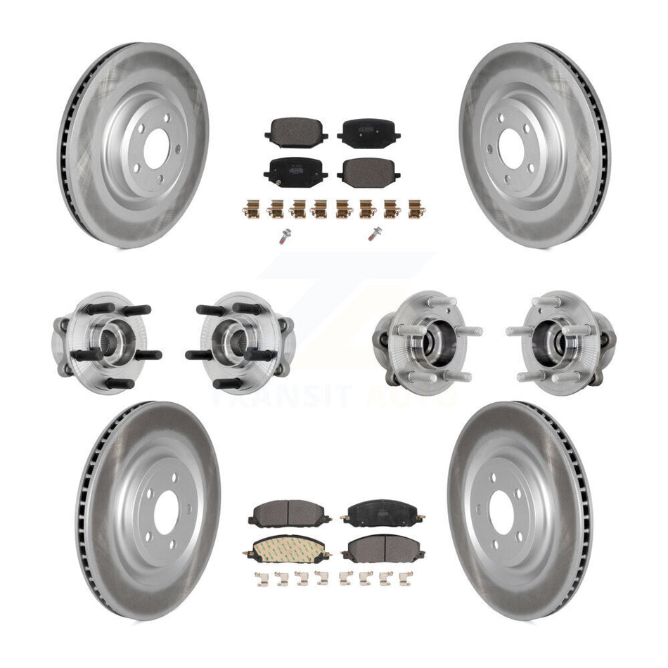 Front Rear Hub Bearing Coated Brake Rotor Pads Kit (10Pc) For Lincoln Aviator Ford Police KBB-131725
