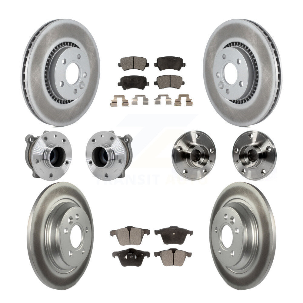 Front Rear Hub Bearings Coated Disc Brake Rotors And Pads Kit (10Pc) For Volvo S60 V70 KBB-131728