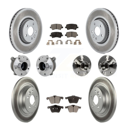 Front Rear Hub Bearings Coated Disc Brake Rotors And Pads Kit (10Pc) For Volvo S60 V70 KBB-131728