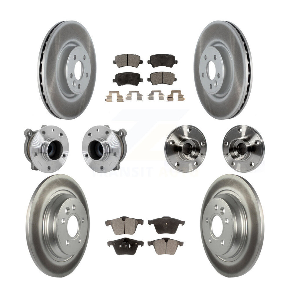 Front Rear Hub Bearings Coated Disc Brake Rotors And Pads Kit (10Pc) For Volvo S60 V70 KBB-131729