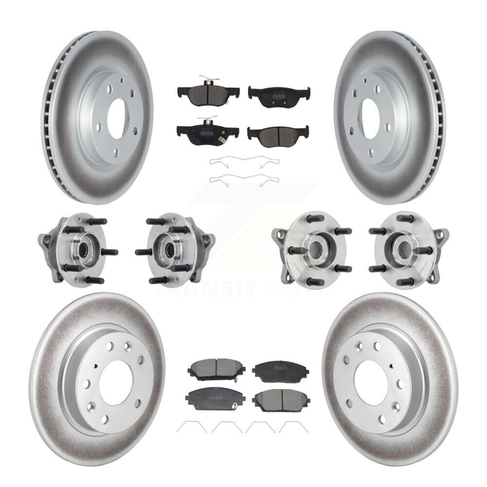 Front Rear Hub Bearing Coated Brake Rotor & Pads Kit (10Pc) For 2020-2022 Mazda CX-30 AWD KBB-131744