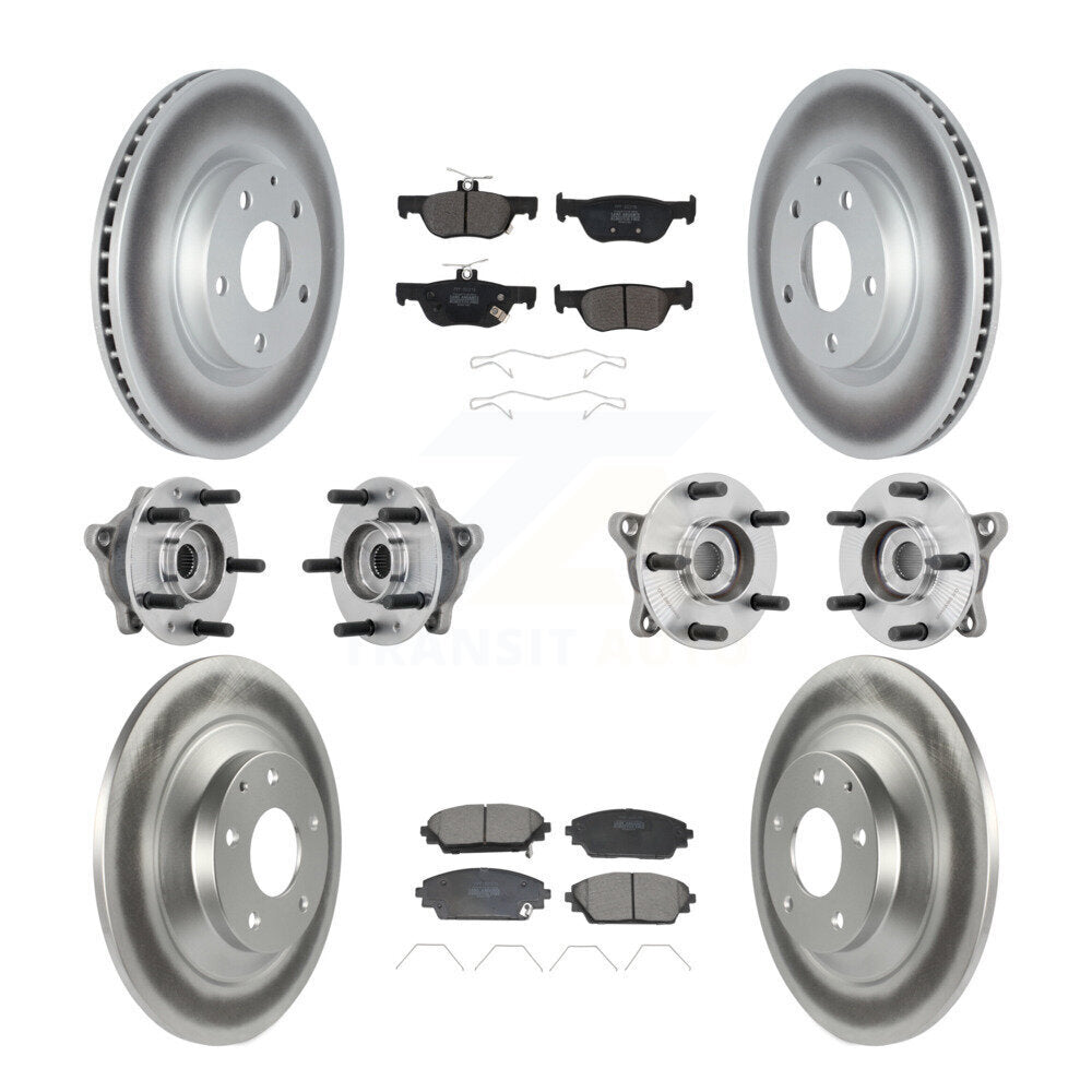 Front Rear Hub Bearing Coated Brake Rotor & Pads Kit (10Pc) For 2020-2022 Mazda CX-30 AWD KBB-131745