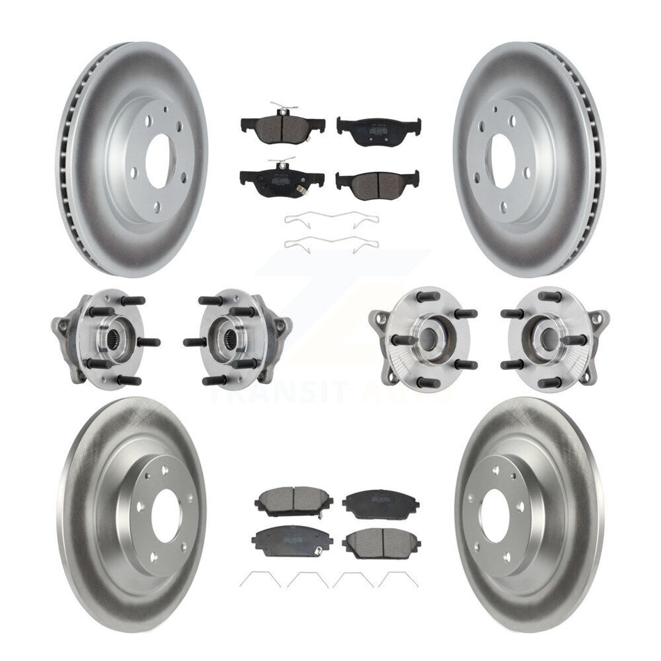 Front Rear Hub Bearing Coated Brake Rotor & Pads Kit (10Pc) For 2020-2022 Mazda CX-30 AWD KBB-131745