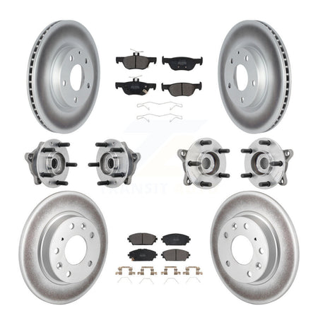 Front Rear Hub Bearing Coated Disc Brake Rotor & Pad Kit (10Pc) For 2021-2022 Mazda 3 AWD KBB-131746