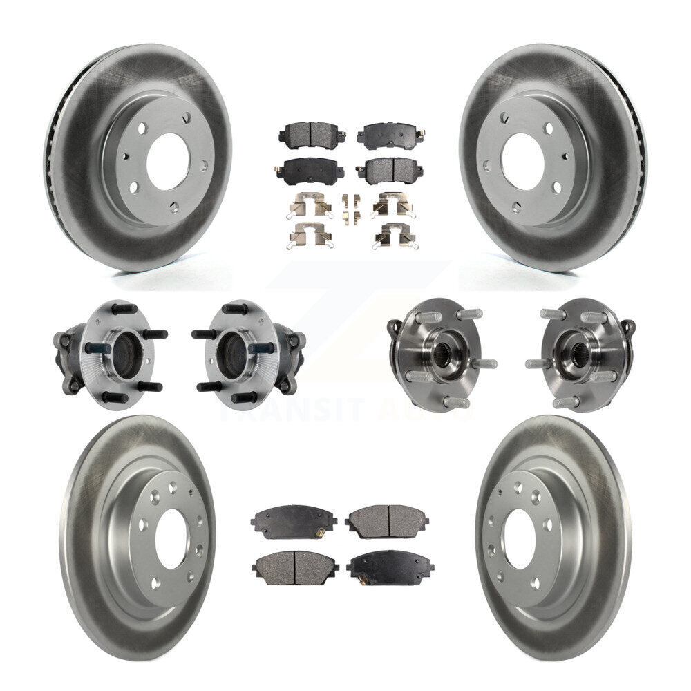 Front Rear Hub Bearing Coated Brake Rotor And Pad Kit (10Pc) For 2016-2018 Mazda CX-3 FWD KBB-131747