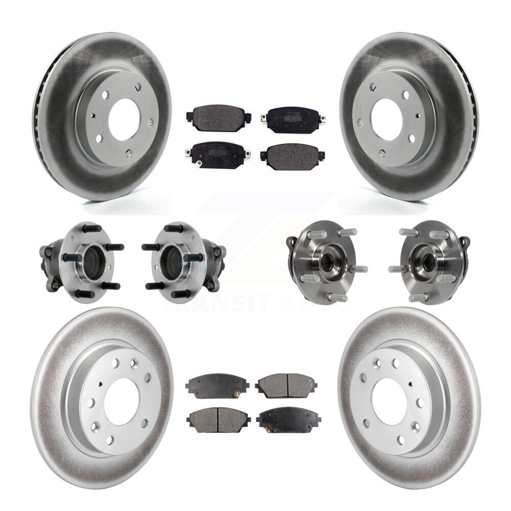 Front Rear Hub Bearing Coated Brake Rotor And Pad Kit (10Pc) For 2019-2021 Mazda CX-3 FWD KBB-131748