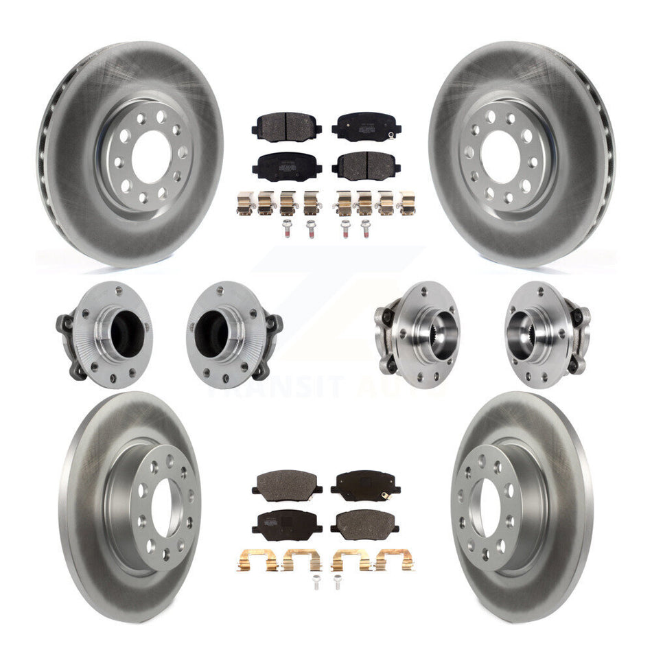 Front Rear Hub Bearing Coated Brake Rotor Pads Kit (10Pc) For Jeep Renegade Fiat 500X FWD KBB-131749