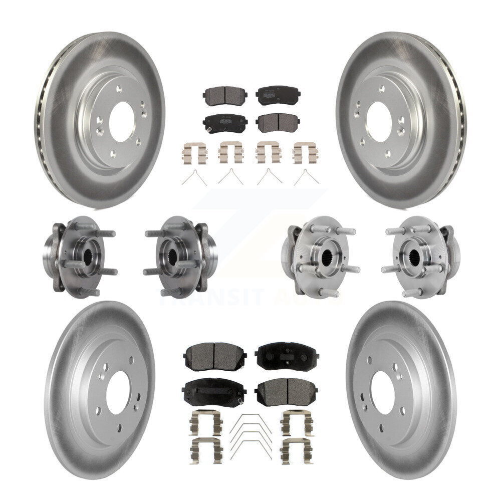Front Rear Hub Bearing Coated Disc Brake Rotor Pad Kit (10Pc) For Hyundai Kona Kia Seltos KBB-131753