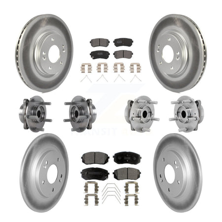Front Rear Hub Bearing Coated Disc Brake Rotor Pad Kit (10Pc) For Hyundai Kona Kia Seltos KBB-131753