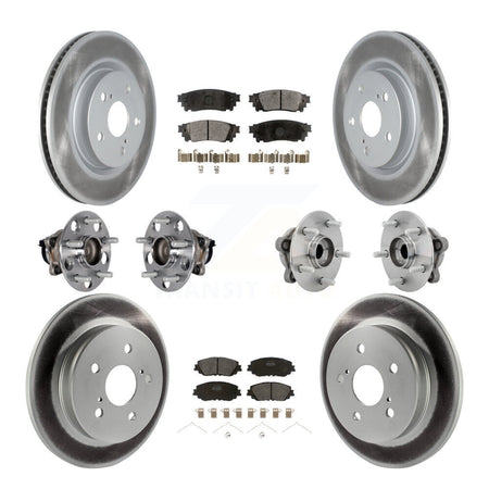Front Rear Hub Bearings Coated Disc Brake Rotors And Pads Kit (10Pc) For Toyota C-HR KBB-131758