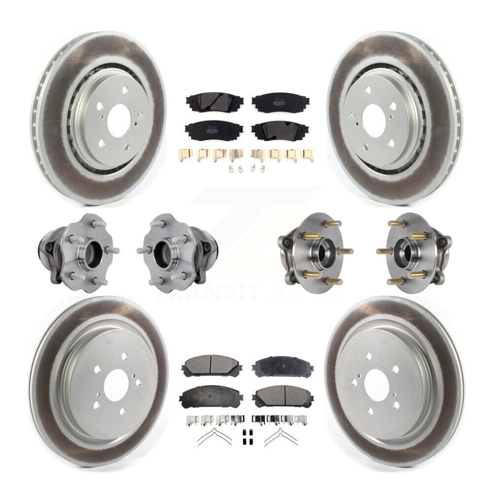 Front Rear Hub Bearing Coat Brake Rotor Pads Kit (10Pc) For Lexus RX350 RX350L RX450h FWD KBB-131760