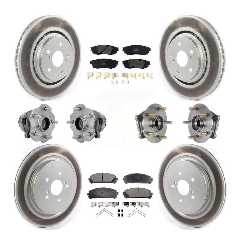 Front Rear Hub Bearing Coat Brake Rotor Pads Kit (10Pc) For Lexus RX350 RX350L RX450h FWD KBB-131760